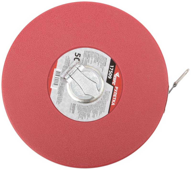  Рулетка 50м фибергласовая лента корпус пластик. красн. КУРС 17509 фото в каталоге от BTSprom.by