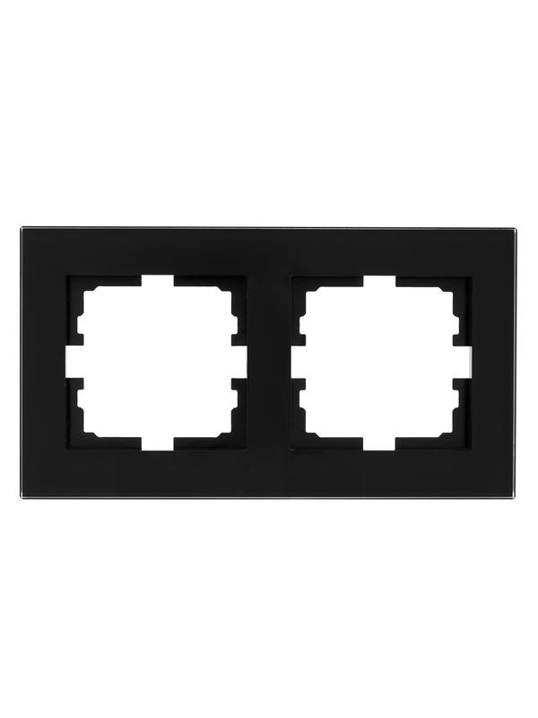  Рамка 2-местн. гориз. VESNA стекло черн. LEZARD 742-5880-147 фото в каталоге от BTSprom.by