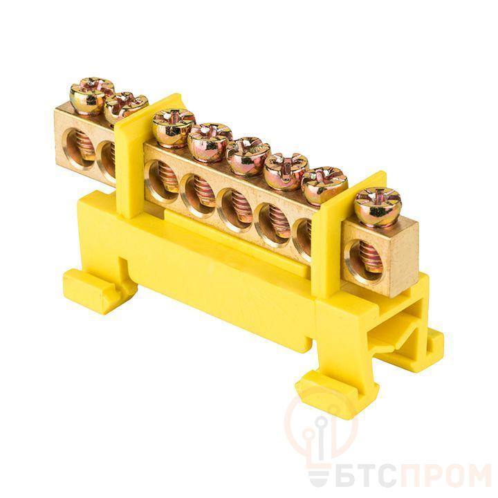 Шина нулевая PE 6х9 8 отвер. латунь желт. изолятор тип "Стойка" на DIN-рейку PROxima EKF sn0-63-8-sy фото в каталоге от BTSprom.by  Шина нулевая PE 6х9 8 отвер. латунь желт. изолятор тип "Стойка" на DIN-рейку PROxima EKF sn0-63-8-sy фото в каталоге от BTSprom.by