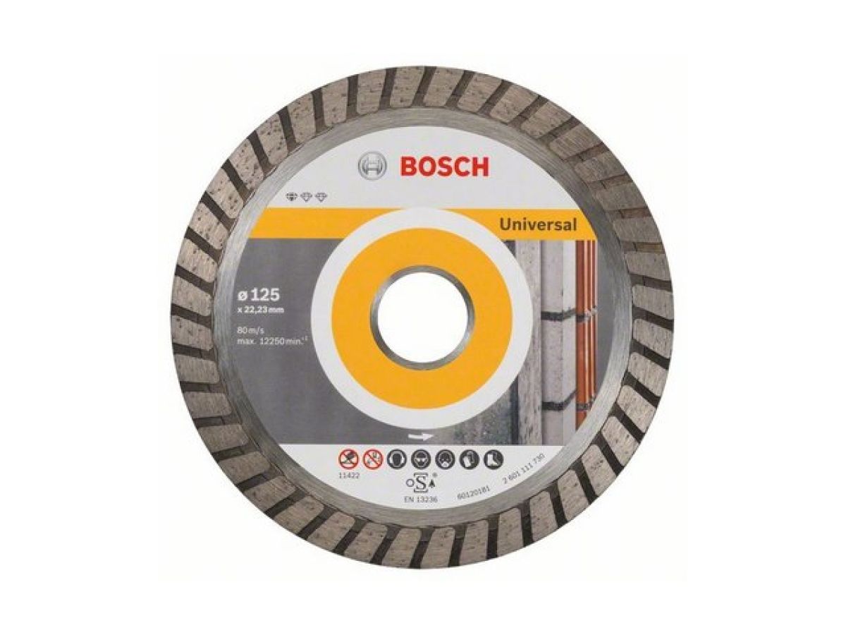 алмазный круг 125х22 мм универс. turbo standard for universal bosch (сухая резка) 2608602394 от BTSprom.by