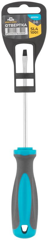  Отвертка CrV сталь прорезиненная ручка SL4х100мм MOS 53707М фото в каталоге от BTSprom.by