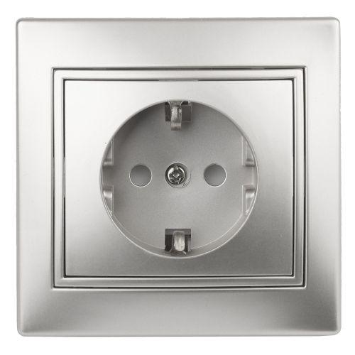 розетка 1-м сп plano 1-202-03 16а ip20 250в 2p+e schuko алюм. intro б0053878 от BTSprom.by