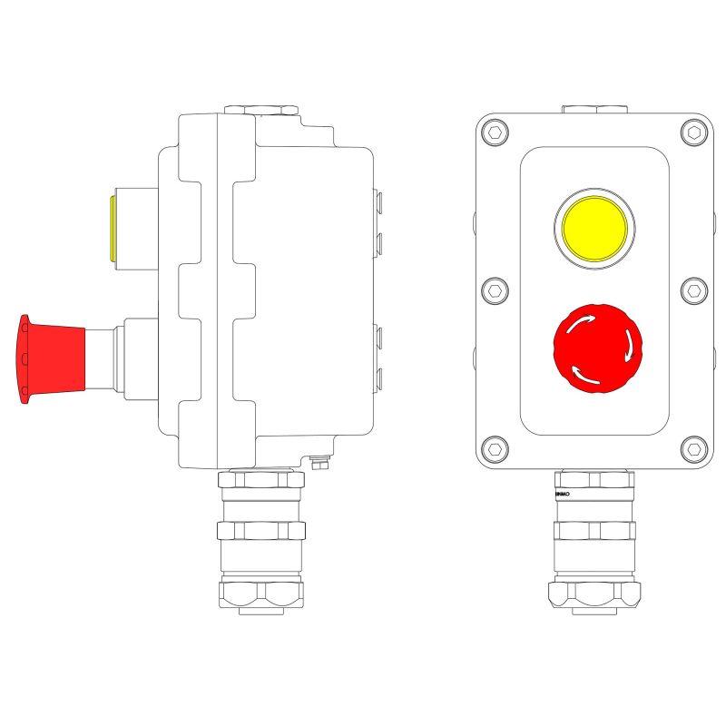 пост управления взрывонепроницаемый из алюм. lcsd-02-b-mc-l1y(220)x1-p6e(11)x1-pcmb-kaepm3mhk-26 dkc lcsd21000100 от BTSprom.by