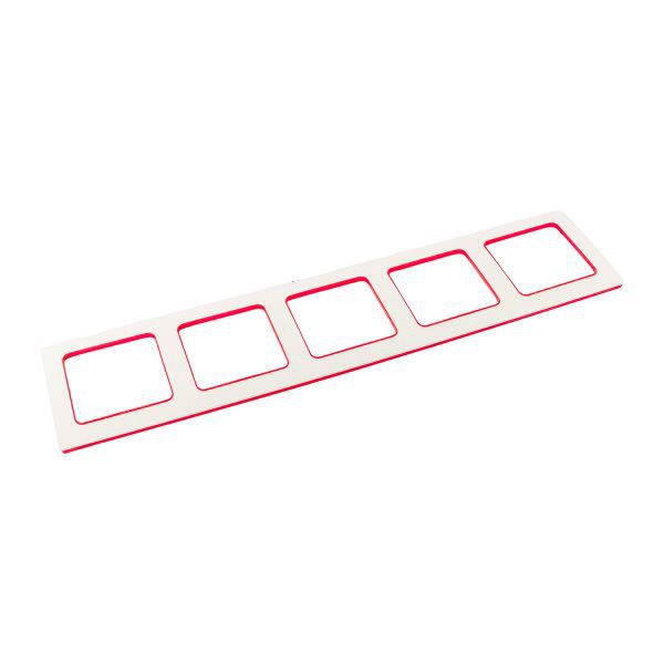  Рамка 5-м Стокгольм бел. с линией цвета красн. EKF EYM-G-306-10 фото в каталоге от BTSprom.by