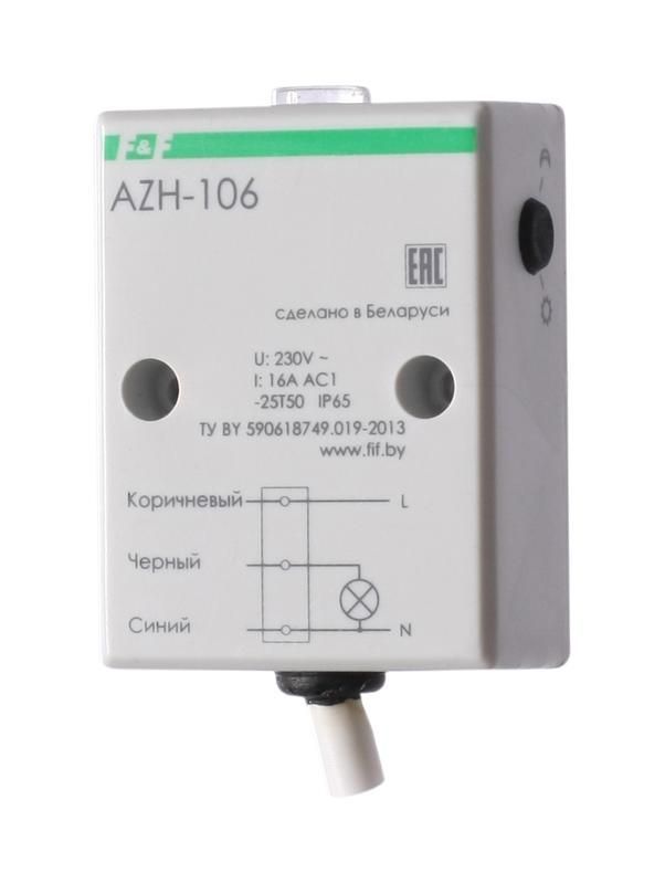 фотореле azh-106 (встроенный фотодатчик на плоскость 230в 16а 1 перекл. ip65) f&f ea01.001.002 от BTSprom.by