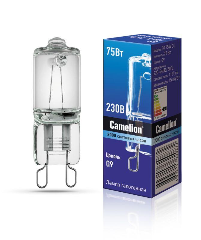 лампа галогенная 75вт капсула g9 3000к 240в прозр. camelion 5618 от BTSprom.by