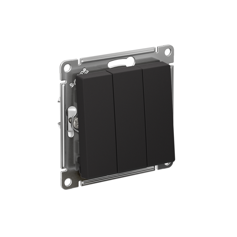 выключатель 3-кл. сп atlasdesign 10а ip20 (сх. 1+1+1) 10ax механизм карбон se atn001031 от BTSprom.by