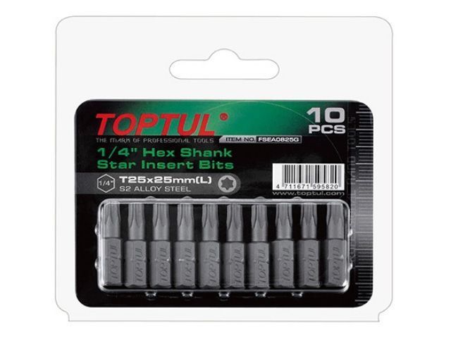 насадка torx t6*25 1/4" 10шт блистер toptul fsea0806g от BTSprom.by