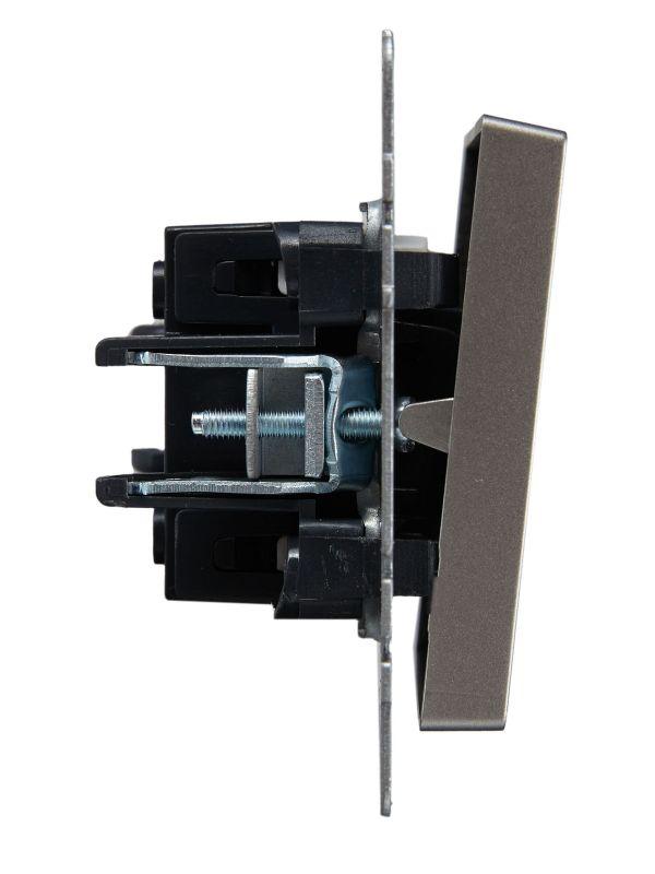  Выключатель проходной 1-кл. СП BRITE ВС10-1-7-БрС 10А с индик. механизм сталь IEK BR-V12-1-10-K46 фото в каталоге от BTSprom.by