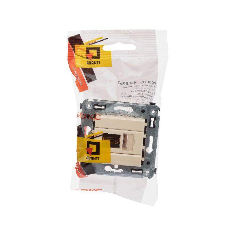 Розетка HDMI 1-м СП Avanti "Ванильная дымка" тип А-А DKC 4405253 фото в каталоге от BTSprom.by  Розетка HDMI 1-м СП Avanti "Ванильная дымка" тип А-А DKC 4405253 фото в каталоге от BTSprom.by