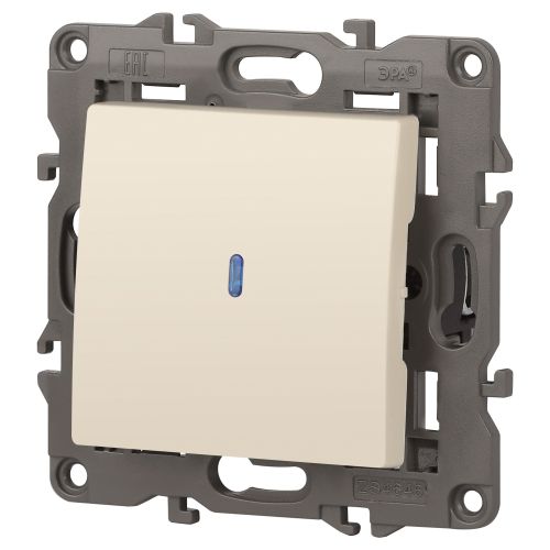  Выключатель 1-кл. СП Elegance 14-1102-02 10А IP20 250В 10AX с подсветкой механизм сл. кость Эра Б0034216 фото в каталоге от BTSprom.by