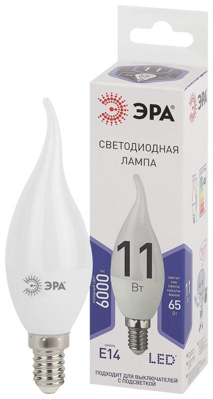 лампа светодиодная bxs-11w-860-e14 свеча на ветру 880лм эра б0032994 от BTSprom.by