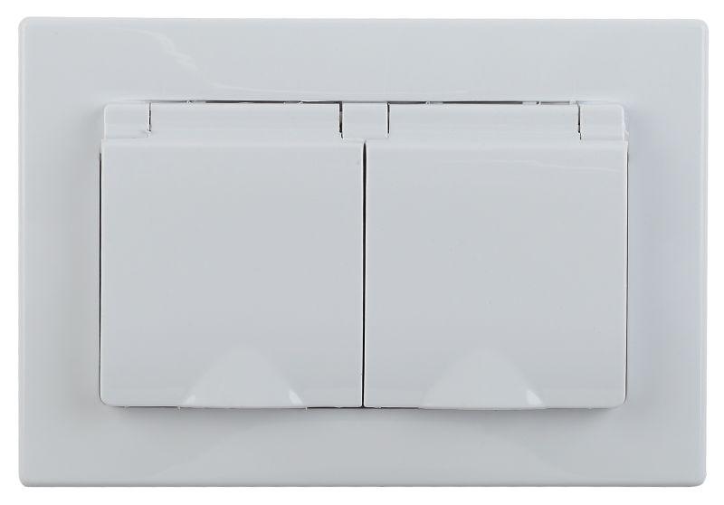 розетка 2-м сп 16а 250в 2p+e schuko ip20 с крышкой защ. шторки plano бел. 1-210-01 intro б0053934 от BTSprom.by