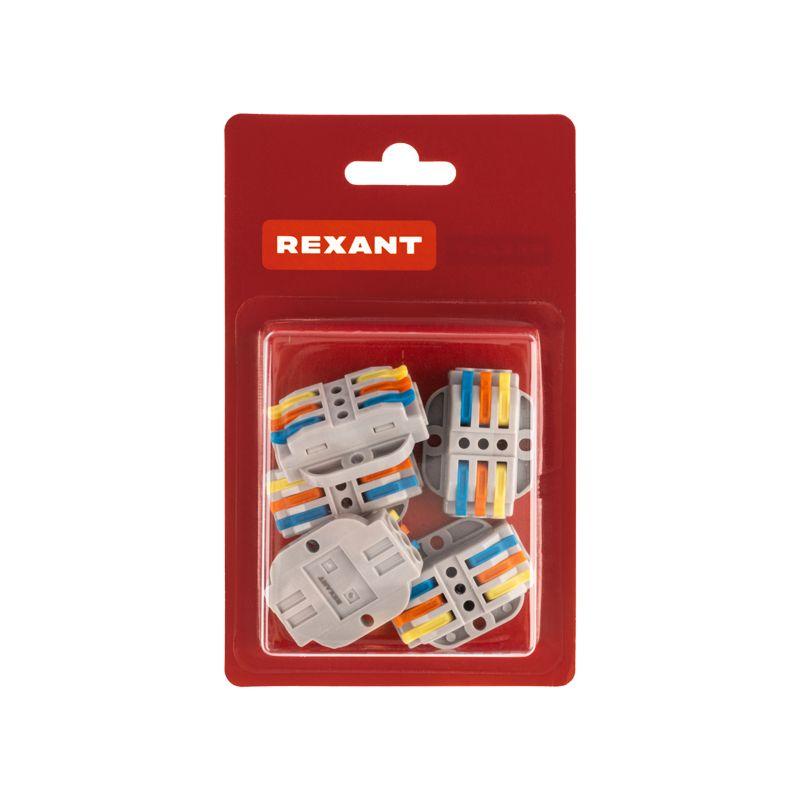  Клемма строительно-монтажная СМК проходная 222-423P 3п 0.08-4кв.мм с монтажной площадкой сер. (блист.5шт) Rexant 07-6263-5 фото в каталоге от BTSprom.by