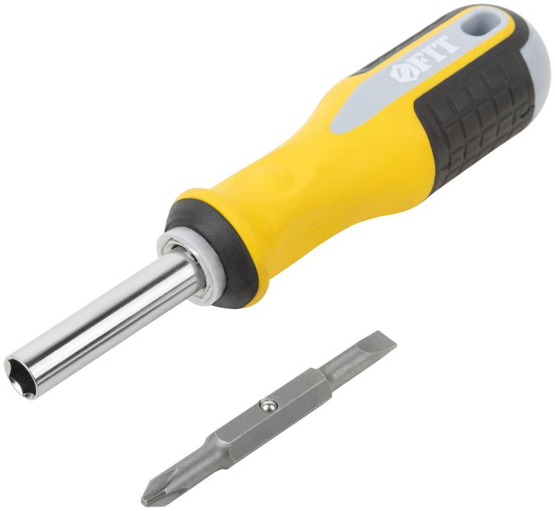  Отвертка с переставным жалом "Старт" CrV сталь 6-в-1 стержень 115мм прорезиненная ручка FIT 56223 фото в каталоге от BTSprom.by