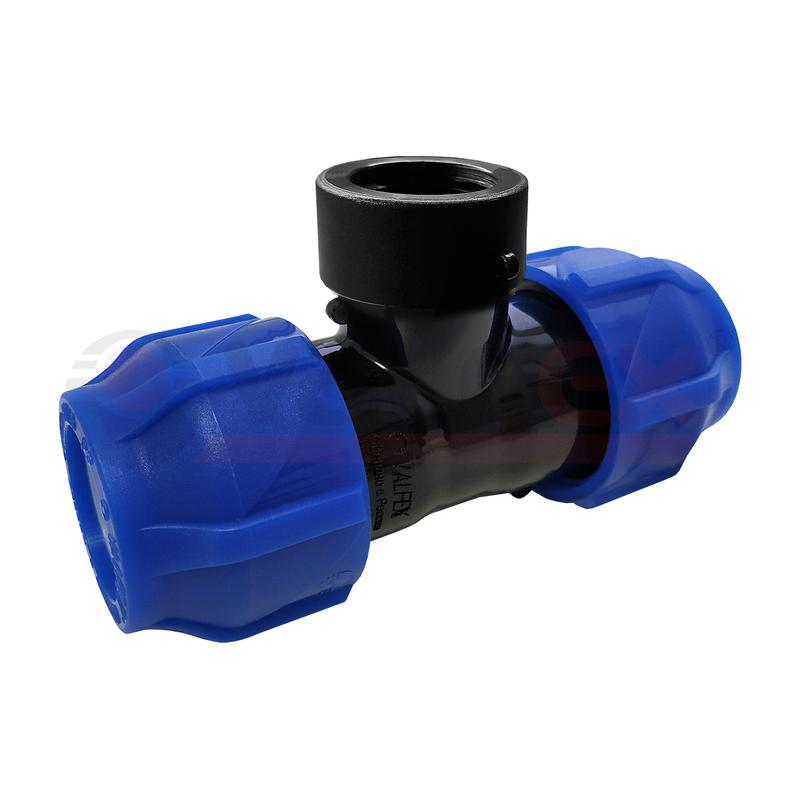 тройник компрессионный переходной с внутренней резьбой 63-1 1/2дюйм-63 (8/2) valfex 1210016311263 от BTSprom.by