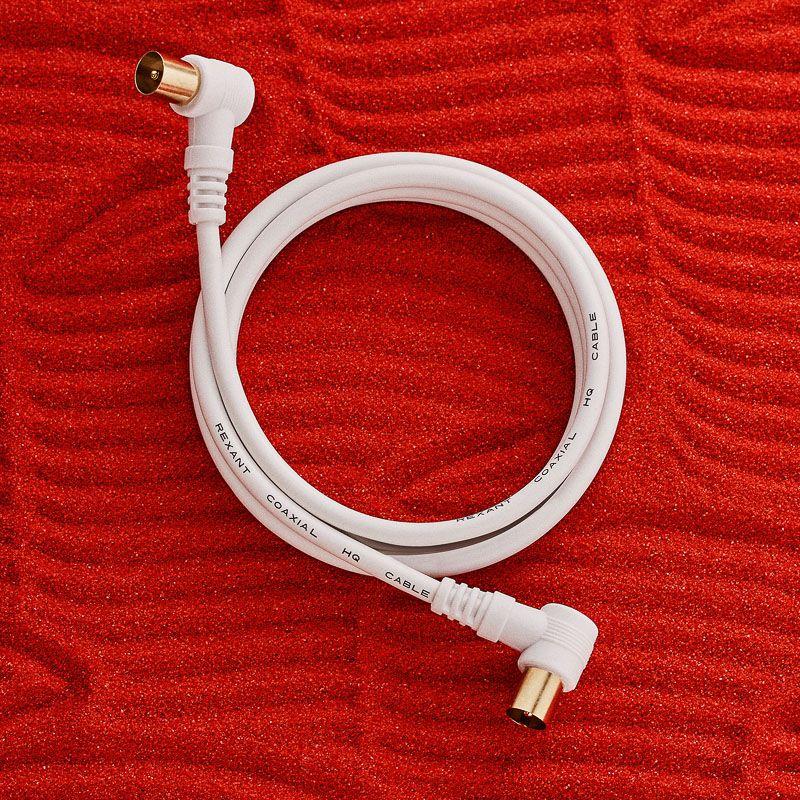 шнур tv plug - tv plug 1.5м угловой бел. rexant 18-0112 от BTSprom.by