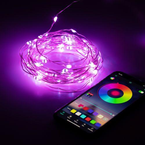 гирлянда светодиодная "нить" 10м rgb 220в с пультом таймер музыка управл. через мобил. прилож. эра б0055993 от BTSprom.by