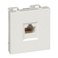  Розетка компьютерная 1-м W45 RJ45 кат.5E для кабель-канала механизм бел. SE RIN-144K5E-B фото в каталоге от BTSprom.by
