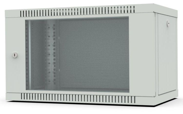 шкаф настенный wall boх 19дюйм 6u 600х600х356 дверь стеклян. ral7035 сер. filum fl-wb-0666gm-gy от BTSprom.by