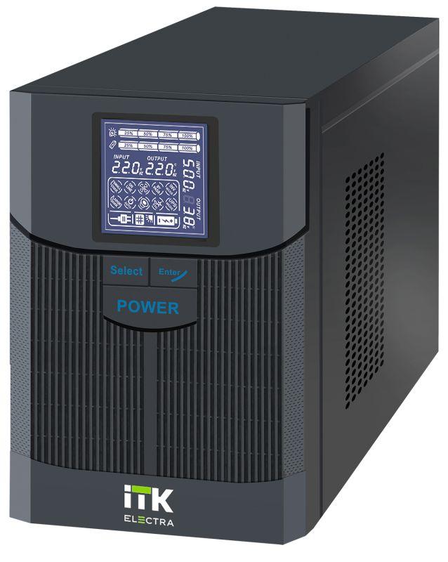 источник бесперебойного питания electra lt 1ква/0.8квт с акб 2х7а.ч usb schuko itk elt-1000va-1-002-s от BTSprom.by