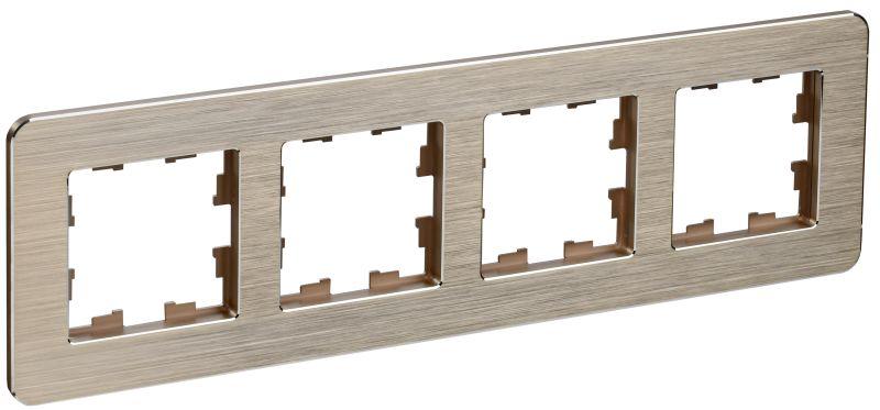 рамка 4-м brite ру-4-1-бр метал. шампань re al iek br-m42-m-21-k37 от BTSprom.by