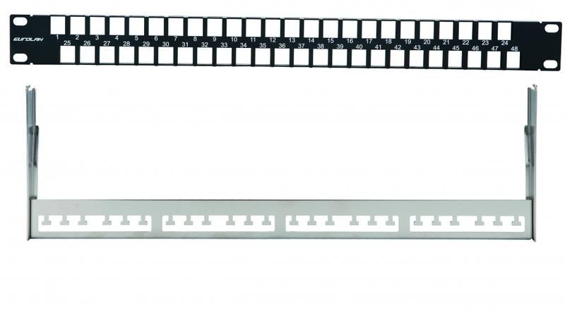 патч-панель 19дюйм наборная ftp 1u 48 портов черн. eurolan 27f-00-48bl от BTSprom.by