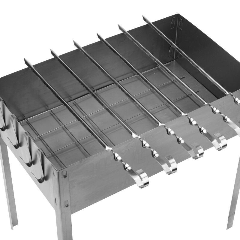  Мангал-коптильня "ЭКОНОМ" сборная с шестью шампурами в наборе (6х410мм) в гофрокартонной коробке СОКОЛ 62-0012 фото в каталоге от BTSprom.by