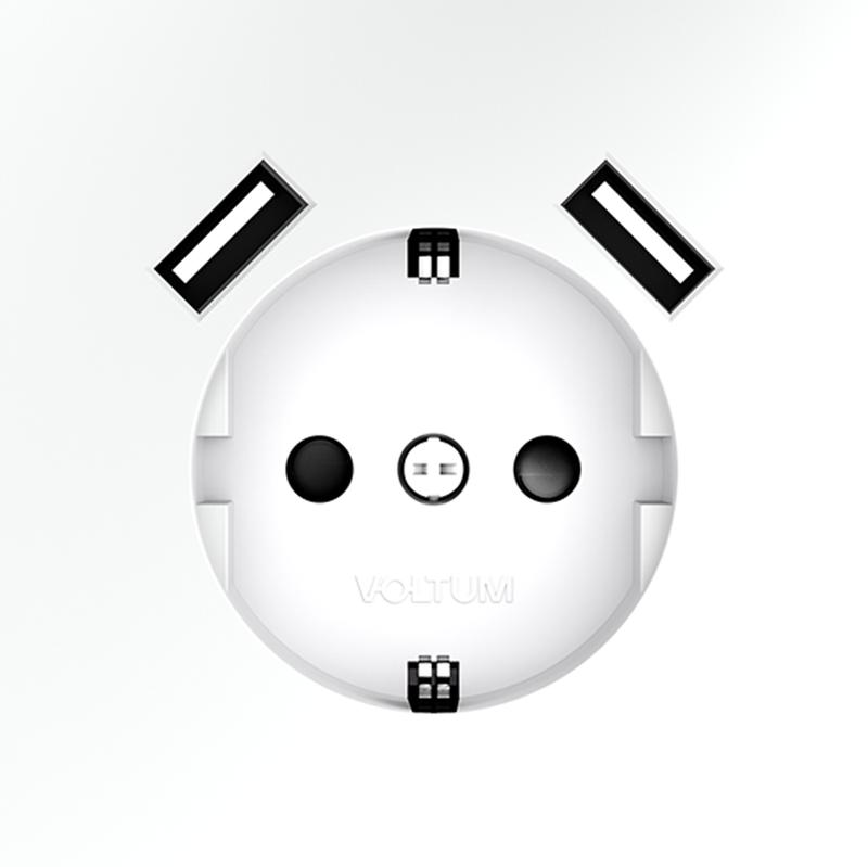  Розетка 1-м СП S70 16А с USB A+A с заземл. защ. шторки механизм бел. матов. Voltum VLS040402 фото в каталоге от BTSprom.by