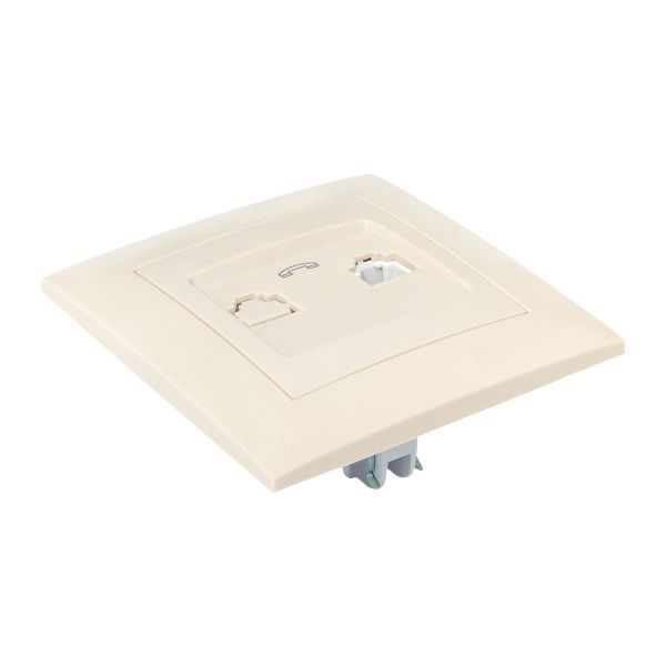  Розетка телефонная 1-м СП Валенсия RJ11 крем. PROxima EKF EWT01-034-20 фото в каталоге от BTSprom.by