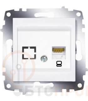 Розетка компьютерная 1-м Cosmo RJ45 кат.6 + гнездо механизм бел. ABB 619-010200-247 фото в каталоге от BTSprom.by  Розетка компьютерная 1-м Cosmo RJ45 кат.6 + гнездо механизм бел. ABB 619-010200-247 фото в каталоге от BTSprom.by