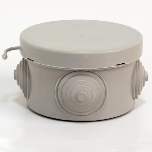 коробка распределительная оп 65х40мм 4 каб. вводов ip54 сер. (круг.) tokov electric tke-kr-65-40-c06 от BTSprom.by