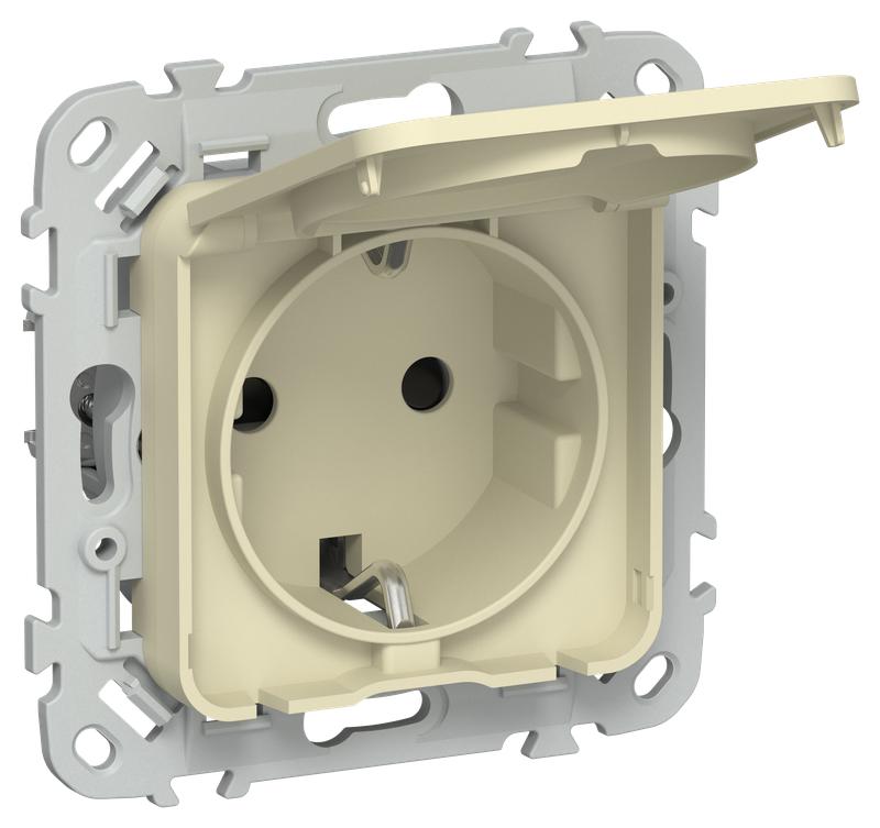 розетка сп flite рсшкр11-0-44-флн 16а ip44 с заземл. с защ. шторками и крышкой механизм навахо iek fi-r16-16-44-k87 от BTSprom.by
