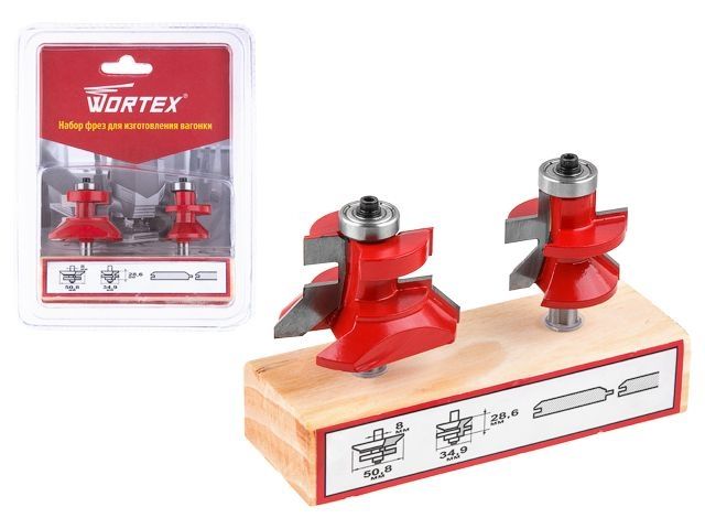 набор фрез для изготовления вагонки 51х29 мм 35х29 мм wortex 0318096 от BTSprom.by