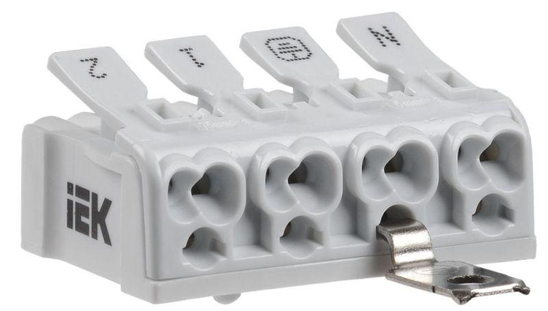 клемма пружинная соединительная кспнз4-2l+n+pe iek ukz-b06-4p-f1-e1-10 от BTSprom.by