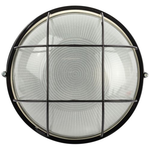  Светильник НБП 03-100-002 1х100Вт E27 IP54 акватермо алюм./стекло D240 круг черн. с решеткой Эра Б0063876 фото в каталоге от BTSprom.by