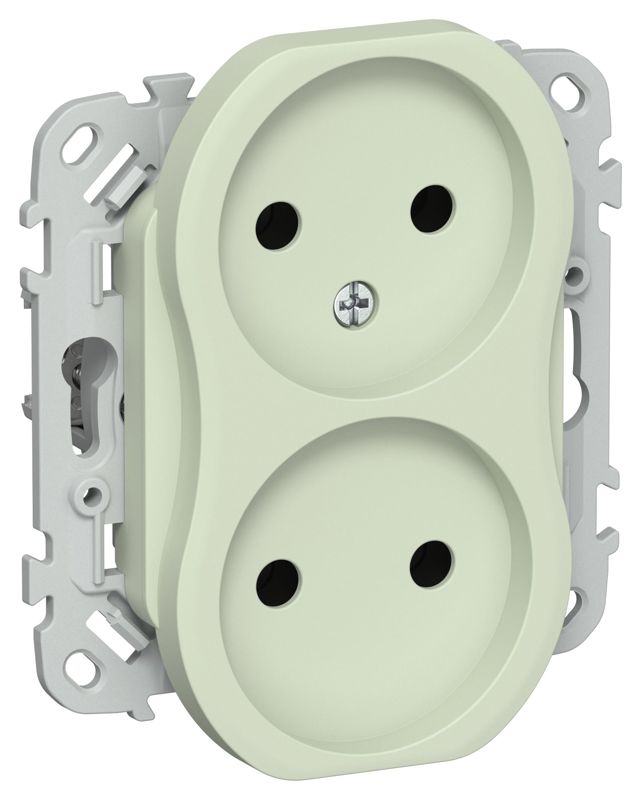 розетка 2-м сп flite рс02-1-флп 10а без заземл. без защ. шторок безвинтовое крепление механизм панг iek fi-r20-10-1-k92 от BTSprom.by