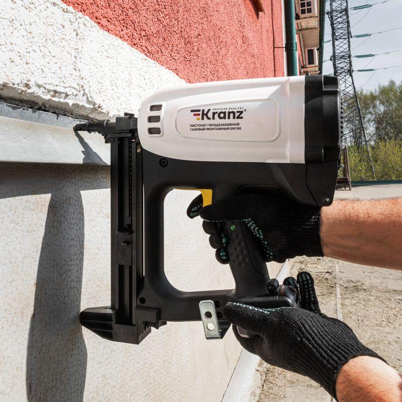  Пистолет монтажный газовый гвоздезабивной GN100 100Дж длина гвоздей 15-40мм d2.7-3мм KRANZ KR-16-1655 фото в каталоге от BTSprom.by