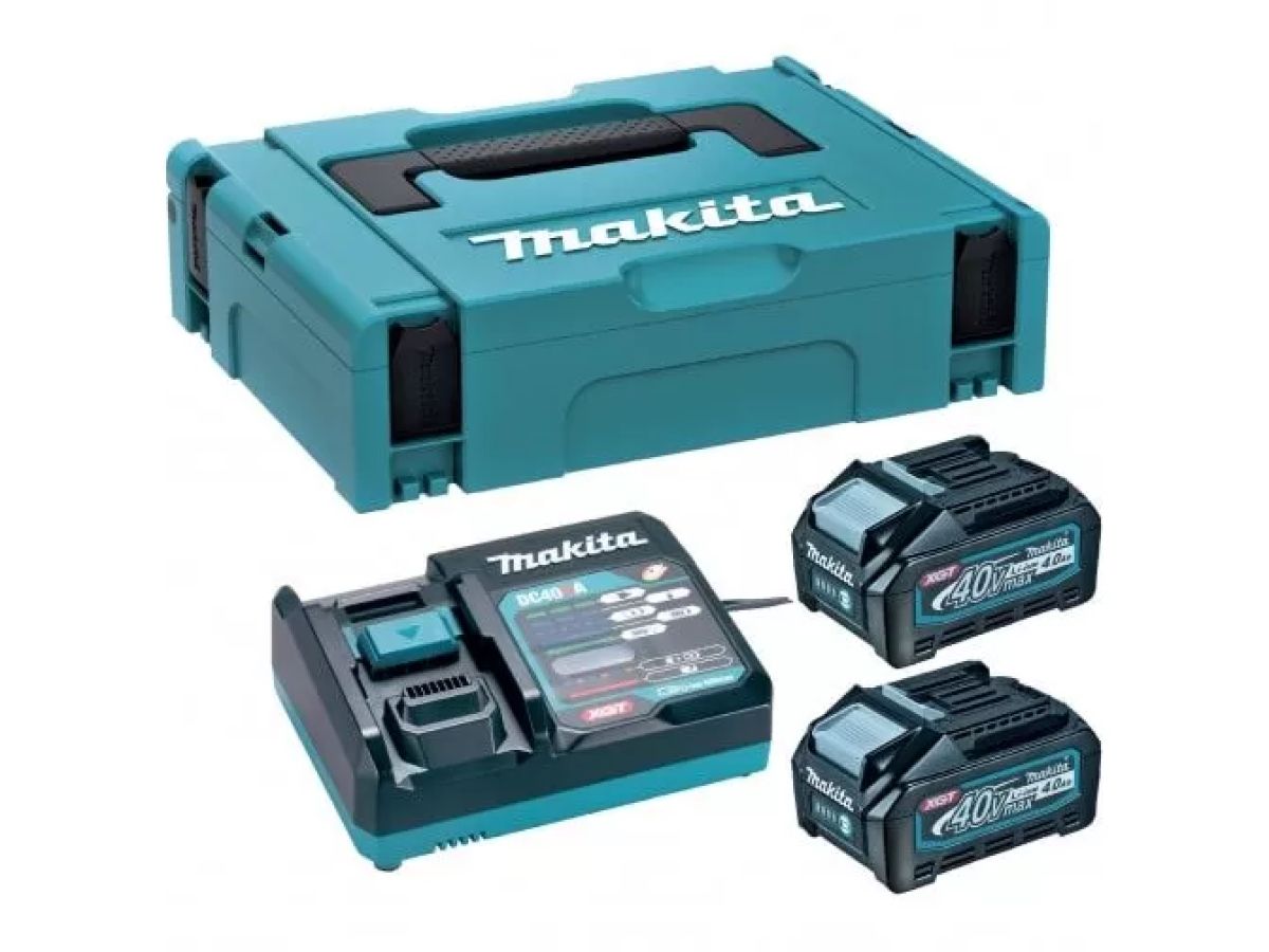 комплект psk mkp1g002 40v xgt аккумулятор  bl4040 (2 шт.) + зарядное устройство dc40ra xgt в кейсе (2 шт. bl4040+зар. dc40ra + кейс macpak1) (makita) 191j99-7 от BTSprom.by