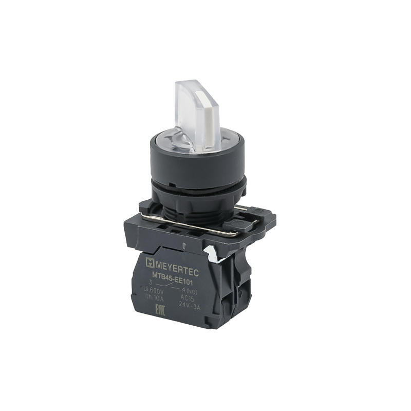 переключатель на 2 положения с фиксацией и подсветкой 1no 220в ac/dc ip65 пластик mtb5-ak21713 бел. овен 137278 от BTSprom.by