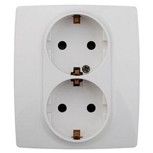 розетка 2-м сп эра12 12-2104-01 16а ip20 16ax 250в 2х2p+e schuko защ. шторки бел. эра б0014699 от BTSprom.by