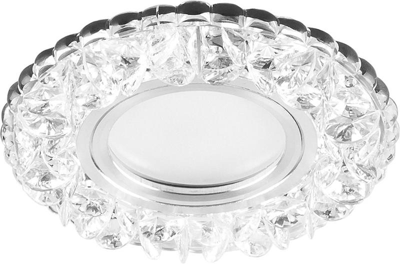 светильник потолочный встраиваемый со светодиодной подсветкой 15ledх2835 smd 4000к mr16 50вт g5.3 бел. хром cd905 с драйвером в комплекте feron 28848 от BTSprom.by