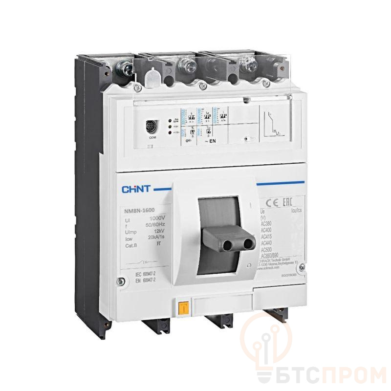 Выключатель автоматический NM8NDC-1600C TM 4п 1250А 36кА с рег. термомаг. расцеп. (R) CHINT 263168 фото в каталоге от BTSprom.by  Выключатель автоматический NM8NDC-1600C TM 4п 1250А 36кА с рег. термомаг. расцеп. (R) CHINT 263168 фото в каталоге от BTSprom.by