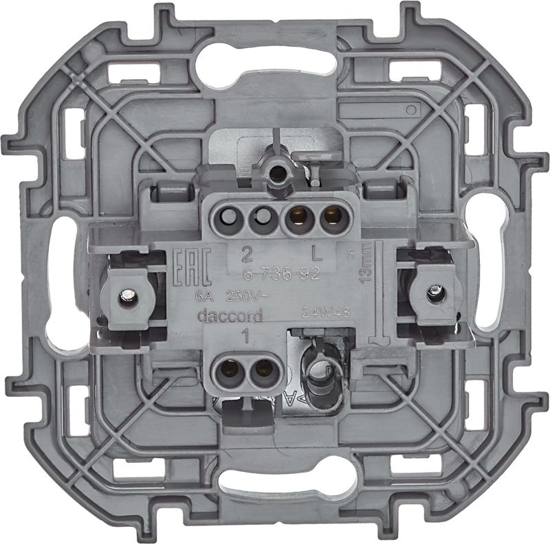  Выключатель кнопочный Inspiria 6А 250В без фиксации НО/НЗ механизм алюм. IEK 673692 фото в каталоге от BTSprom.by