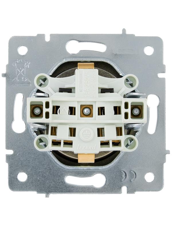  Розетка VESNA с заземл. ПБТ зол. LEZARD 742-3688-122B фото в каталоге от BTSprom.by