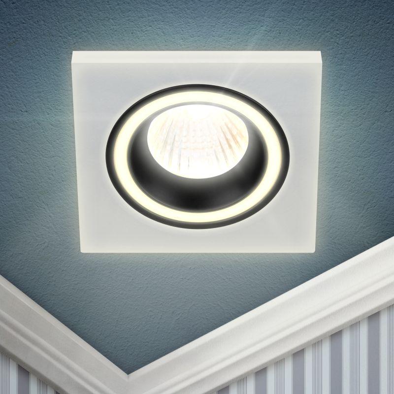 светильник встраиваемый декоративный dk91 wh/bk mr16/gu5.3 бел./черн. эра б0054361 от BTSprom.by