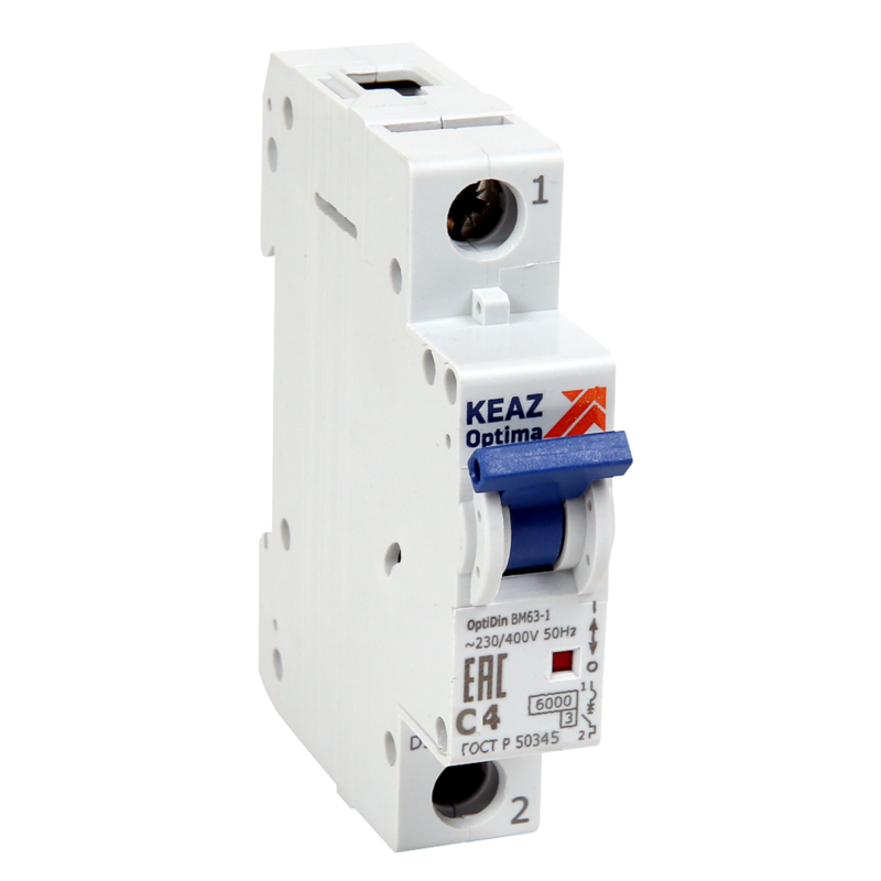  Выключатель автоматический модульный 1п C 6А OptiDin BM63-1C6-ОМ4-РЕГ КЭАЗ 255515 фото в каталоге от BTSprom.by
