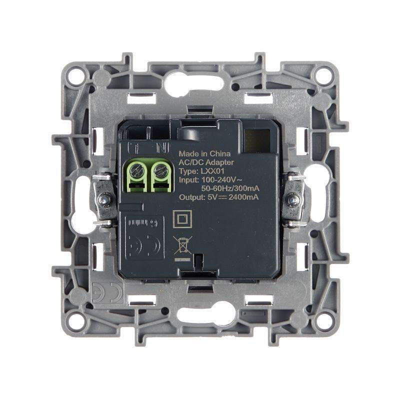  Розетка USB 2-м СП 2мод. Etika 240В/5В 2400мА механизм алюм. IEK 672494 фото в каталоге от BTSprom.by