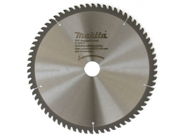 диск пильный 260х30 мм 70 зуб. по алюминию makita d-45973 от BTSprom.by