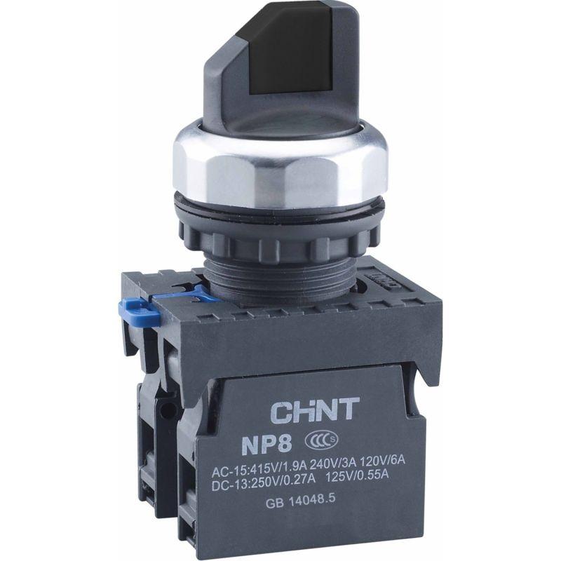 переключатель без подсветки np8-02x/226 2 положения самовозв. 90град. 2нз ip65 (r) син. chint 578785 от BTSprom.by